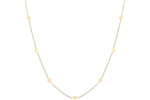 Happiness Boutique Femmes Collier Losange Délicat en Couleur Or | Collier Chaîne Délicate Bijoux Géométriques Acier Inoxydable