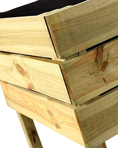 myGardenlust Hochbeet Bausatz aus Holz mit Folie – Kräuterbeet Imprägniert für Garten Terrasse und Balkon – Pflanzkübel als Gemüse Kräuter Beet – Pflanzkasten Groß für Outdoor mit Fußkappen - 8