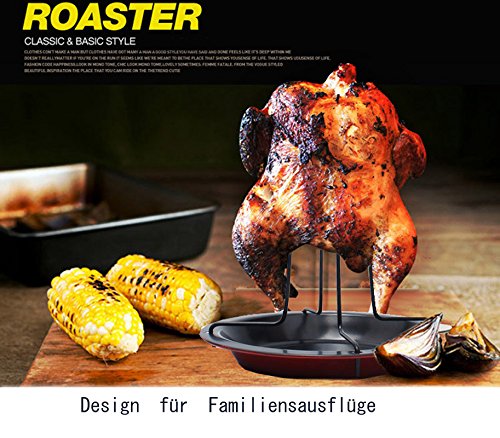 ADOGO Antihaftbeschichtete Hähnchenbräter für Braten,BBQ, Rostfreier Stahl, - 3