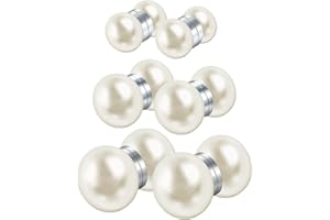 Flongo 3 paia di orecchini da donna senza foro, orecchini a perno con zirconi, orecchini da uomo, argento nero, oro, finto plug senza foro, set per appuntamenti, banchetti, feste