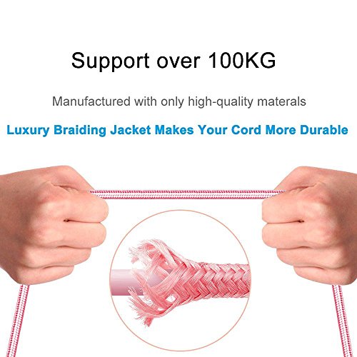    Pack de 3 Rose    C  ble iPhone 3M YooGoal Cable Lightning    Chargeur rapide Transfert de donn  es    vers USB de Nylon Tress   Connecteur en Chargeur C  ble pour iPhone X 8 8Plus 7 7Plus 6 6S Plus iPad iPod