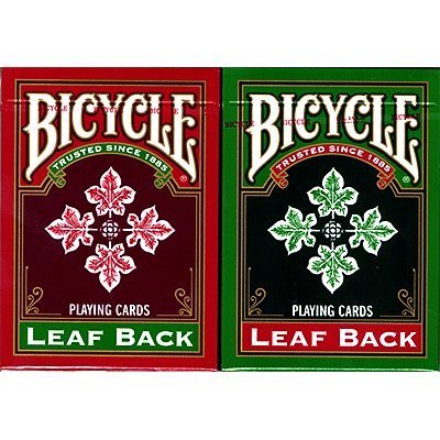 Bicycle Leaf Back Holiday (3 Red and 3 Green Decks) by United States Playing Card Company