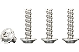Drenky Vis à Tête Bombée avec Bride et Six Pans Creux,M5x25mm Vis à Métaux Acier Inoxydable A2 V2A Boulon à Tête Hexagonale pour Les Connexions Mécaniques,20 Pièces