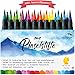 Produktbild Himaley Brush Pen Set I inkl. 8 Seiten Aquarellpapier, 24 Premium Pinselstifte, 2 Wassertankpinsel I Aquarellstifte I wasservermalbar, Watercolor Brush-Pen, Kalligraphie, Handlettering, Bulletjournals