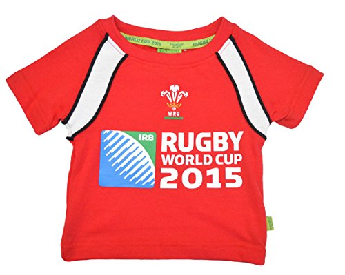 [Red, 6-12 Months] BABY BOYS GIRLS KIDS WALES WELSH OFFICIAL WRU 2015 RUGBY WORLD CUP TSHIRT W-004