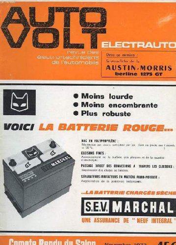 AUTO-VOLT. REVUE MENSUELLE TECHNIQUE ET PROFESSIONNALLE. N°456. VOICI LA BATTERIE ROUGE. COMPTE RENDU DU SALON