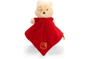 Disney Nalle Puh huvud med gosefilt, tillverkad av 100% återvunnet material, gose- och slaktduk för spädbarn från 0 månader, hållbar och mjuk