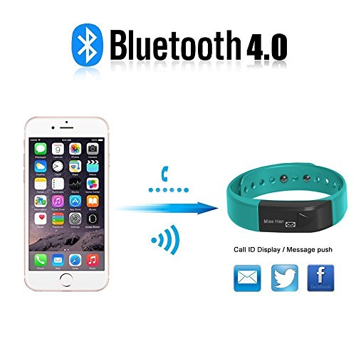 Juboury Fitness Armband, Fitness Tracker mit Schrittzähler, Schlafüberwachung, Anrufer- und Nachrichtenanzeige für iOS- und Android Smartphones - 5