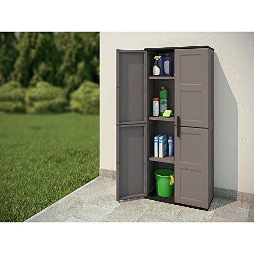 Kunststoffschrank Besenschrank Putzmittel Schrank Kunststoff 163×68 cm Grau - 7