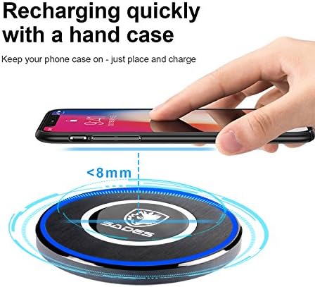 SADES Fast Wireless Charger 10W Qi Wireless Charger Fast Charging Pad for iPhone X/ iPhone 8 / 8 Plus, Samsung Galaxy Note 8/ Note 5 /S9 /S8 /S8+/S7 Edge/ S6 Edge+ and More Qi Enabled Devices