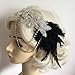 FENICAL Retro Feather Headpiece Flapper Chain Flower Hairband Great Gatsby Headband 1920s for Fancy Dress Party Dress-up Accessories