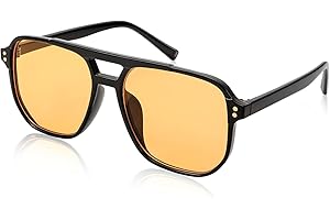 FEISEDY Retro Square Sonnenbrille Damen Herren 70er Jahre Vintage Trendy Brille Klassisch mit Double Brücke UV400 Schutz B2835