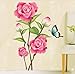 UberLyfe Rose Flower with Butterfly Wall Sticker (Wall Covering Area: 80cm x 60cm) - WS-000079 RS.249.00