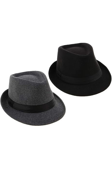 Générique Chapeau Homme, Chapeau Fedora Feutre Imperméable Chapeaux De Jazz Trilby Pliable Style Rétro à Bords Roulés Casquettes Souples Chapeaux Melon - Femme Homme