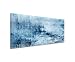 Produktbild Sinus Art 150x50cm Wandbild – Farbe Blau Petrol Panoramabild Wandbild auf echter Leinwand in sehr hoher Qualität - Abstrakt Acryl mit Pinsel II