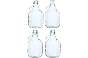 LILAWELT24 Set of 4 5 L Fermentation Balloons with Iron Closure Bottle Glass Balloon Wine Balloon Swing Bottle Glass Bottle