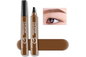 ZSSEMEI Augenbrauenstift, Eyebrow Pen, Wasserfester Augenbrauen-Stift, Microblading Brauenstift, 24 Stunden Lang Haltbar, Wischfest, Natürlich Aussehende (1# Light Brown)