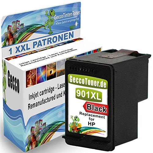 1x Druckerpatrone Ersatz für Hp 1x 901 XL Original alaskaprint Tinte black 20ml Ersatz für Hp cc654ae ( 901 xl , hp901xl) , schwarz, bk
