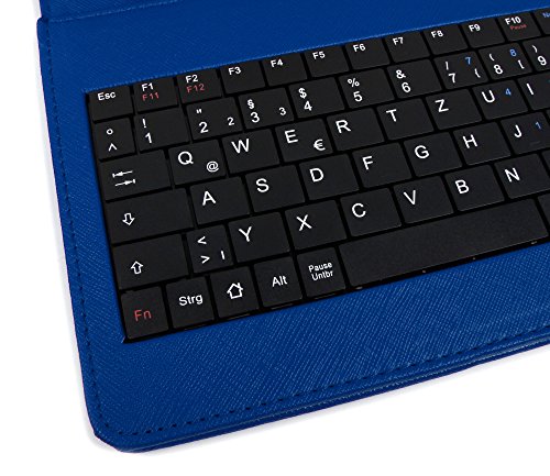 Deutsche Tastatur QWERTZ-Tastatur 7 Zoll in Blau für HTC One M9 | M9 + | M9 Plus, Cubot Max + Rainbow | Dinosaur 5.5 | S550 Pro und Vernee Thor 4 | Nokia 6/D1 | LG Stylus 3 Smartphones - 5
