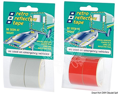 PSP La Mer.Tapes Ltd - PSP Marine Tapes Ruban adhésif réfléchissant Rouge (2 Rouleaux de 25 mm x 2,5 m)