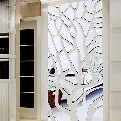 Wand Tattoo, Wuiyepo 3D Spiegel Wand Aufkleber Wohnkultur Spiegel Aufkleber Dekor für zu Hause Hotel Wohnzimmer Umkleideraum Badezimmer Dekor - 5