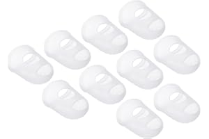 PATIKIL 0.91 Pollici Gomma Dita Punte 15pz Silicone Pollice Polpastrelli Protezione Copritastiera Ditale per Chitarra Suonare Ufficio Contare Cucire Trasparente XL Dimensione