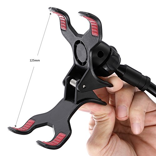 Supporto per Cellulari e Tablet, Flessibile e Regolabile Collo Oca Pigra Metallo Supporto per 4-10.6 Pollici Telefon, iPhone, Android Smartphone, iPad e Tablet, Titolare da Cucina e Ufficio, Bianca (Holder for Smartphone-Black)
