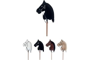 RL24 - Hobby Horse Pferde IRHFree Spirit von Imperial Riding – Steckenpferd – Spielpferd aus Plüsch m. Holzstock & kurzer Mähne – Stockpferd ohne Griffe & Rollen – Hobby Horsing – Schwarz