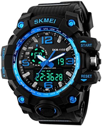 COLY Men's Analogue Digital 50M Waterproof LCD Back Light Electronic Sport Military Digital Multifunctional Watch