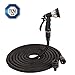 Produktbild H&D® Original Flexibler Gartenschlauch Schwarz Wasserschlauch Magic Hose dehnbarer Zauberschlauch mit gummiertem und Edelstahl Handgriff (30m, Schwarz)