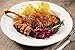 Produktbild Alu-Dibond-Bild 140 x 90 cm: "Weihnachtsmenü. Gänsekeule mit Knödeln und Rotkohl", Bild auf Alu-Dibond