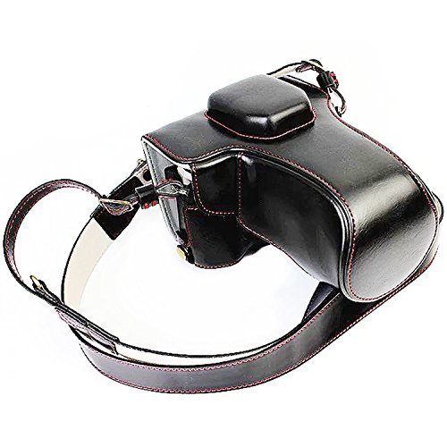 First2savvv XJD-EM5II-HH01 Premium Qualität braun Ganzkörper- präzise Passform PU-Leder Kameratasche Fall Tasche Cover für Olympus OM-D E-M5 Mark II. EM5 Mark 2.(12-40mm and 40-150mm Lens) - 2