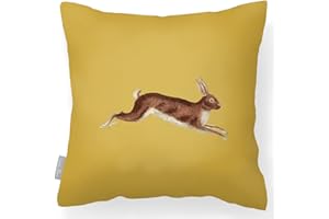 Izabela Peters Outdoor Cushions Waterproof, 43 cm, Filled Outdoor Cushion, Hare - Mustard, Garden Furniture Cushions, Outdoor Seat Cushions, Garden Chair Cushions