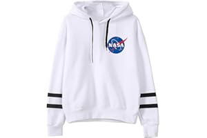 YIMIAO Herren Damen NASA Kapuzenpullover Space Rocket Moon Langarm Sweatshirt Mit Taschen Unisex Hoodie