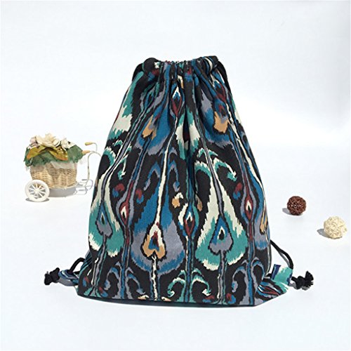 Preisvergleich Produktbild Yinew Original Gedruckt Schulter Kordelzug Canvas Rucksack