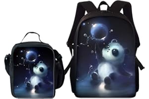 AMZBEAUTY Cute Cartoon Panda School Backpacks for Kids Boy Girls Lightweight Backpack Bookbags Set