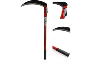 A2ZWORLD - 49 cm vikbar skära, 23 cm blad, multifunktionell hög trädgårdsskötsel, gräsgräs för ogräs, bärbar säkerhetsskytt för nödvandring verktyg
