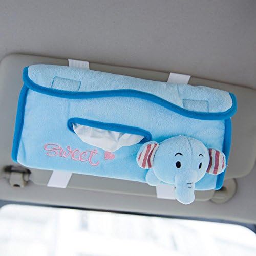 Cute Elephant Car Sun Visor Tissue Box Auto Accessories Handy Paper Napkin Clip