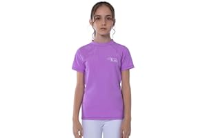 TIZAX Camiseta Natación con Protección Solar para niñas Traje de baño de Manga Corta Rashguard para Surf/Nadando/Buceo/Playa