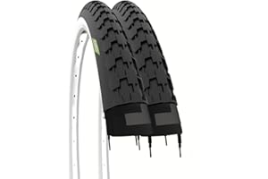 ECOVELO 2 pneus 26 x 1 1/2 (40-584) Adulte Unisexe, Blanc, Noir