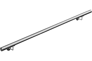 LAGENTO V2Aox Handlauf Treppengeländer aus Edelstahl, Durchmesser: 4,2 cm, Rostfrei & Wetterfest, Inklusive Montagematerial, Halter, Länge: 200 cm