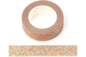 Syntego Ruban Washi à Paillettes, Auto-Adhésif pour Artisanat Décoratif avec Garniture Pailletée Adhésive (Or Rose, 15mm * 5m)