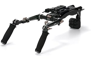 TILTAING TILTA Camera Shoulder Rig con Dual Rosette Handgrip, Dual Quick Release Baseplate y Soft Velcro Shoulder Pad, Lightweight Video Film Making System Kit para DSLR Camera y Camcorder TA-LSR-B