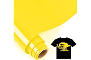 IModeur 5 Ft Rouleau Vinyle Thermocollant Jaune - 30,5 x 153 cm flex thermocollant Jaune pour Cricut Maker, Silhouette Cameo, vêtements, bonnets, pantalons, autres tissus
