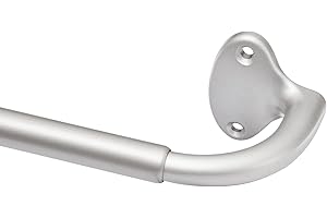 Amazon Basics Bastone per tenda estensibile per interni, con asta curva, da 122 a 224 cm, nichel