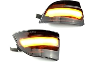 MKptopia 2 pezzi luci a LED per indicatori di direzione, per specchietto retrovisore dell'auto, indicatori di direzione a LED Compatibile con Fo-rd Fo-cus 2 MK2 C-MAX