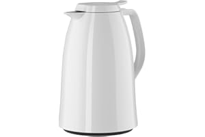 Emsa Pichet Isotherme, 1,5 Litres, Fermeture Quick Press, 100% Hermétique, Blanc Brillant, Mambo, 517004