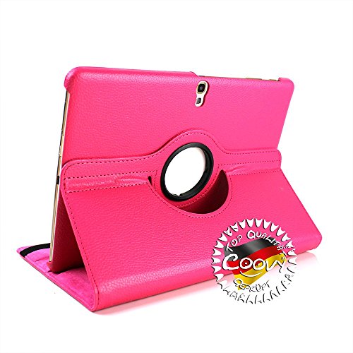 COOVY® 360° ROTATION COVER FÜR SAMSUNG GALAXY TAB S 10.5 SM-T800 SM-T801 SM-T805 SMART HÜLLE TASCHE ETUI CASE SCHUTZ STÄNDER Farbe hotpink - 5