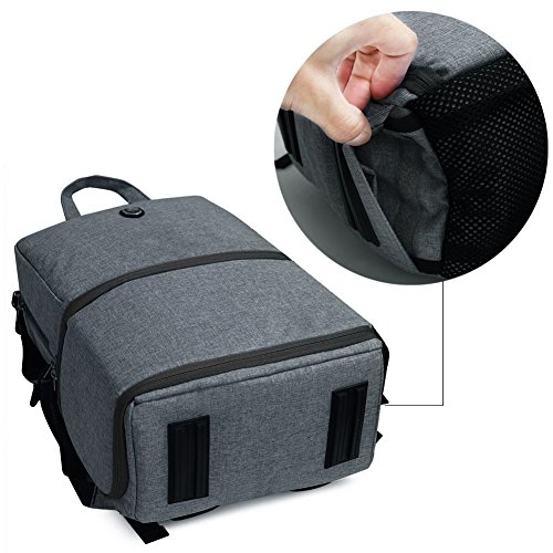 Sac    Dos Appareil Photo Sac de Cam  ra Voyage   tanche en Nylon pour Canon Nikon Sony  Gris Fonc   