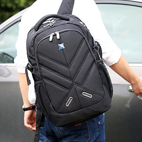 Laptop Rucksack 17 3 Zoll mit Regenschutz Durchlass f  r wasserdicht als Daypack f  r Buisiness schul Reisetasche f  r M  nner and Frau Passend f  r A